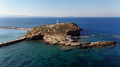 The Portara, the marble gateway of an unfinished temple, on its islet off Naxos Chora